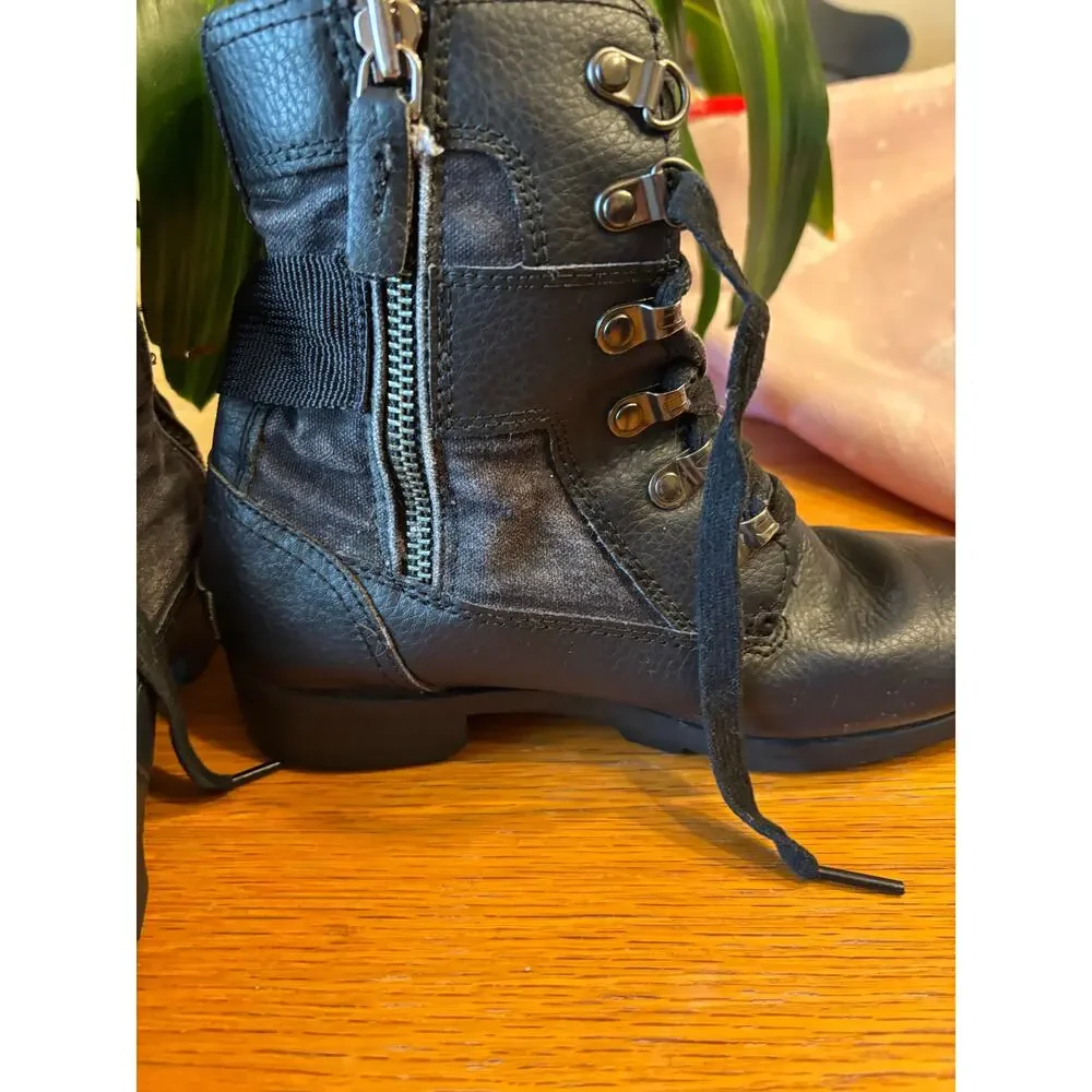 Women’s Girls Sorel Emilie Conquest Waterproof Leather Side Zip Boots, size 4
